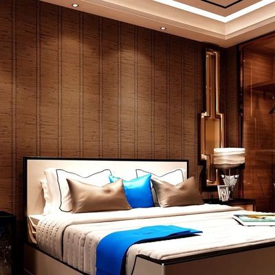 Papel de pared de material natural para el hogar de textura fuerte y absorción de sonido Papel de pared tejido
