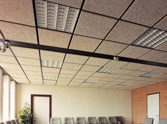 Tabla de cemento de lana de madera de fibra acústica de color borde cuadrado para soluciones de aislamiento acústico