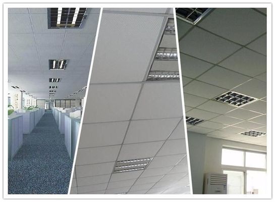 Placa de yeso de absorción de sonido acústico cuadrado para pared divisoria y solución de techo