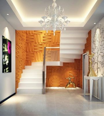 Panel 3D de plástico impermeable para interiores para decoración de paredes / techos Tamaño 460mm * 460mm