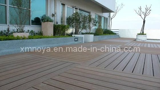 Decking de suelo de madera plástico compuesto de WPC para jardines exteriores con instalación rápida