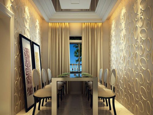 Panel difusor de pared 3D de aislamiento acústico de borde cuadrado para decoración ecológica