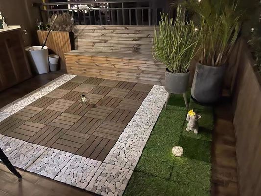 Modelo de grano de madera WPC para cubiertas exteriores azulejos de suelo para madera sintética plástico compuesto