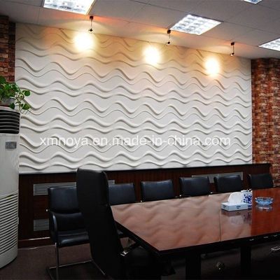 Panel de PVC 3D a prueba de fuego personalizado de 500 mm x 500 mm para fondo de pared de imagen empresarial