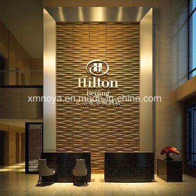 Panel de pared 3D de absorción de sonido a prueba de fuego en 500 mm * 500 mm Tamaño para decoración del vestíbulo del hotel