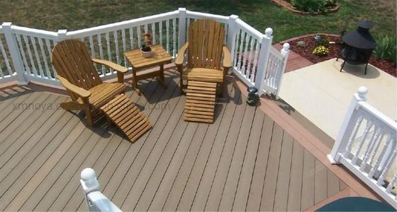 Piso de jardín exterior y cercas impermeable WPC Decking con neumáticos de sesgo