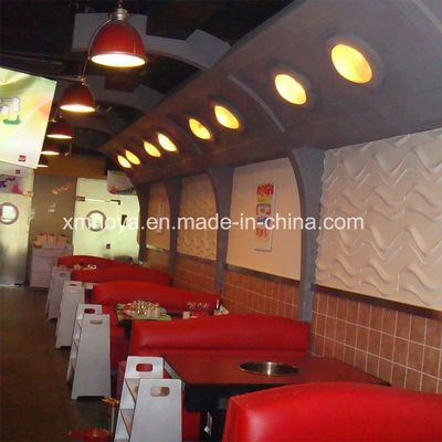 Hotpot Restaurante Decoración de paredes Absorción de sonido acústico Panel 3D con borde cuadrado