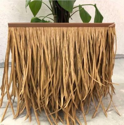 Tejas de paja tropical sintéticas impermeables al fuego personalizadas para cabañas de hotel HDPE Tiki
