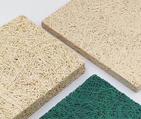 E0 Eco-friendly Blackish Green Wood Wool Sound Acoustic Ceiling con acabado de chapa