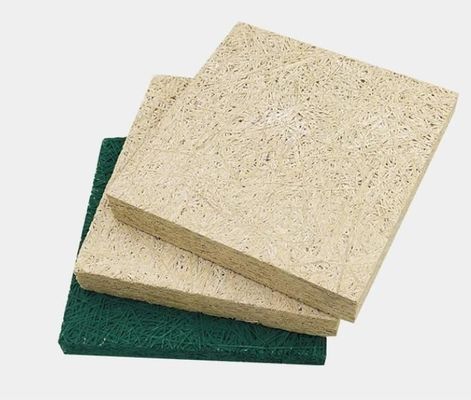 E0 Eco-friendly Blackish Green Wood Wool Sound Acoustic Ceiling con acabado de chapa