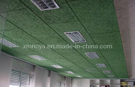 1200*2440mm Tabla de absorción de sonido de lana de madera para la decoración de techos de reducción de ruido