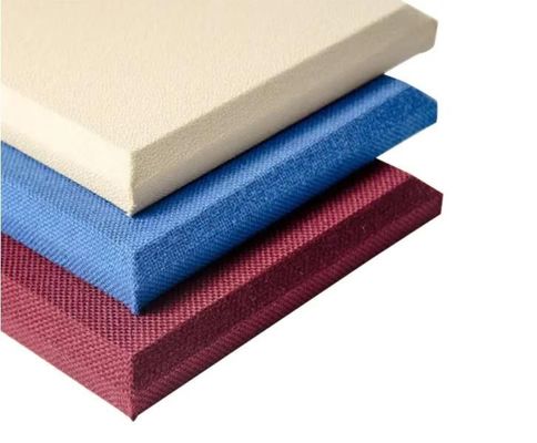 E1 Panel de pared de fibra de vidrio de absorción acústica del sonido para materiales de construcción sustituibles