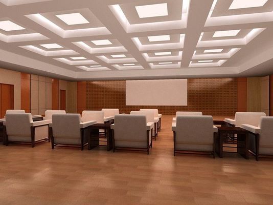 Panel de pared acústico con ranuras de madera de grado A1 a prueba de fuego para aislamiento acústico de cine de hotel