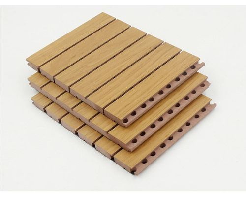 E1 Absorción acústica del sonido Panel de pared de madera para decoración de teatro y gimnasio