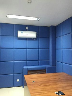 Decoración de sala de reuniones borde cuadrado panel de pared acústico de fibra de vidrio grado B2 a prueba de fuego