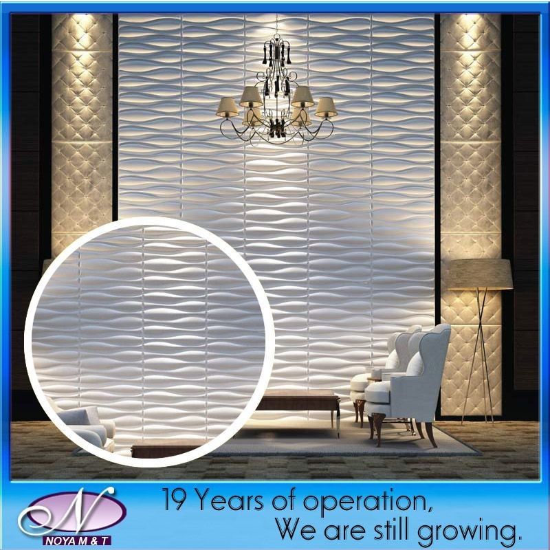 Panel 3D decorativo para salas de reuniones Material de construcción de revestimiento de paredes de PVC impermeable