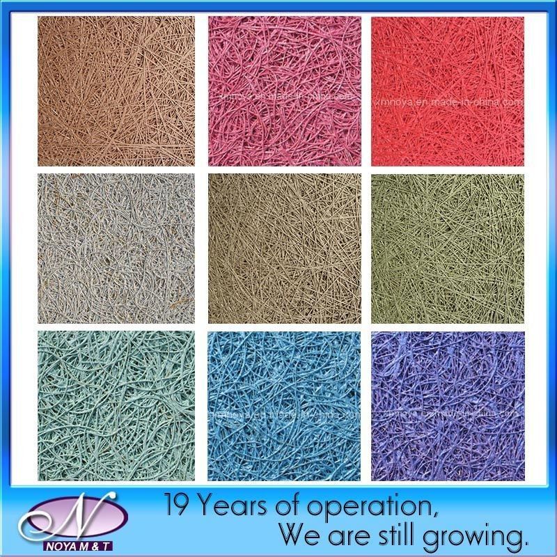 Decoración del techo con paneles acústicos de colores y tablero de cemento de lana de madera de fibra