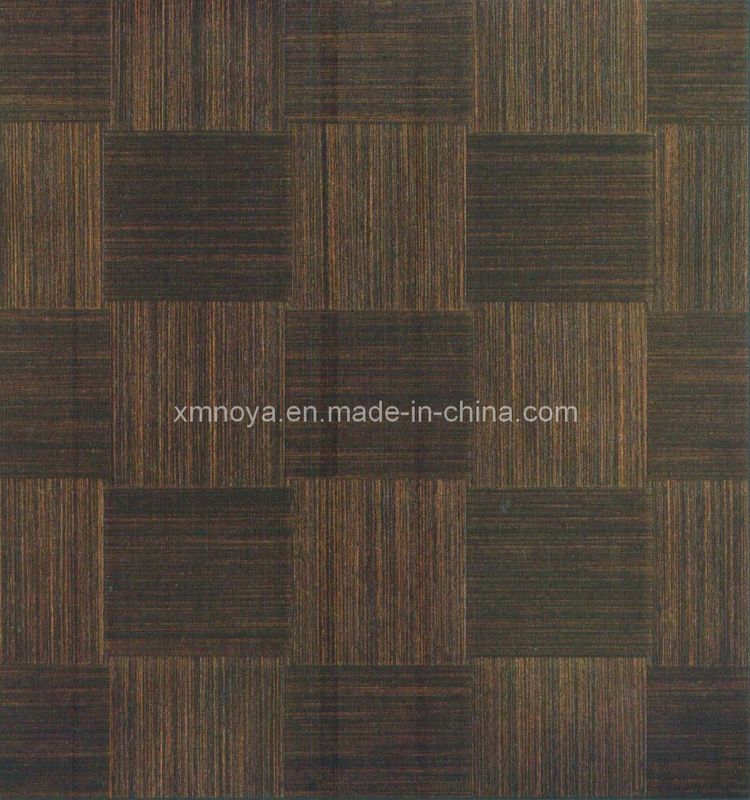 Componente de material PE Decoración de pared de chapa trenzada de madera con 10 años de vida útil