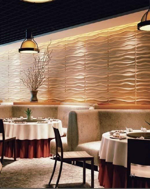 Hoteles Restaurantes Panel 3D acústico decorativo de pared con proceso de producción en seco