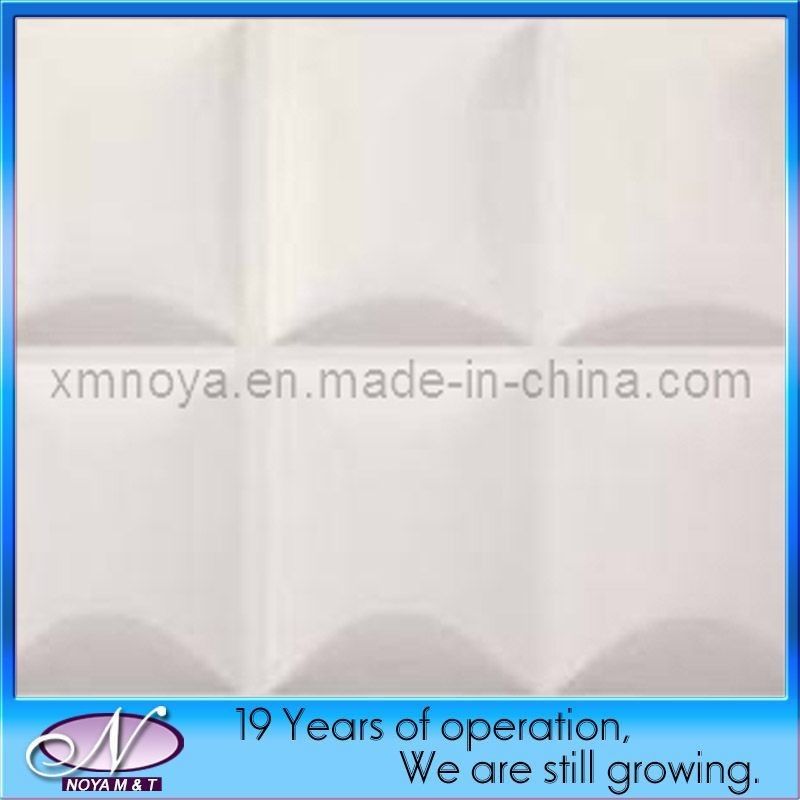 Panel 3D de fibra vegetal de 500 mm x 500 mm para decoración de paredes de cocina / baño