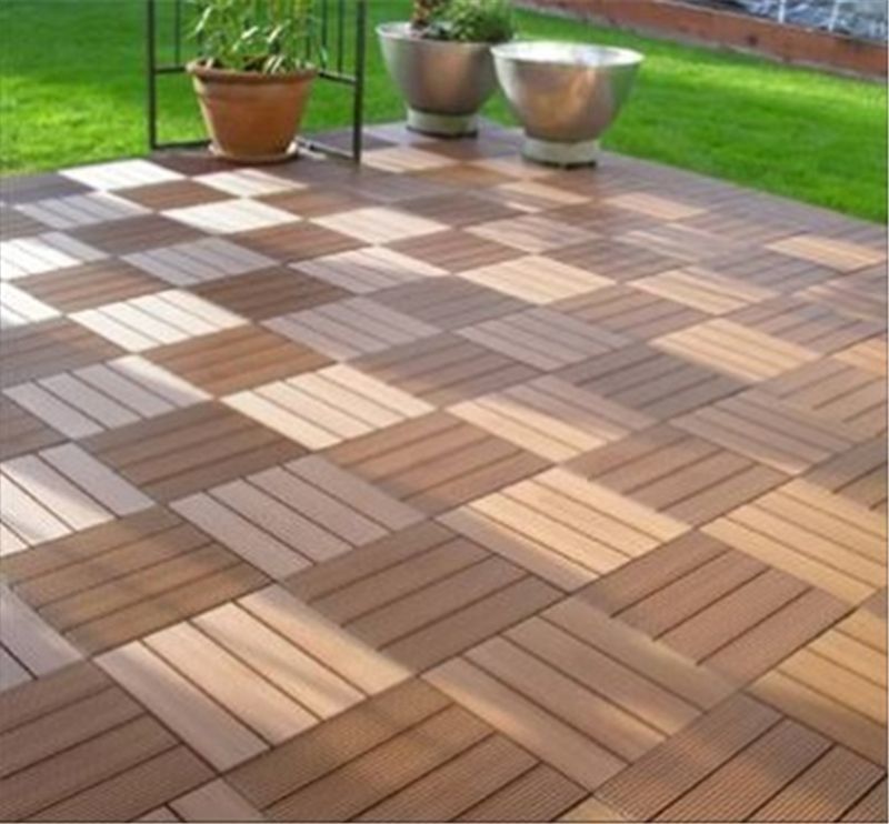 Grano opcional WPC sintético DIY tejas de techo para decoración de suelo exterior en longitud personalizada