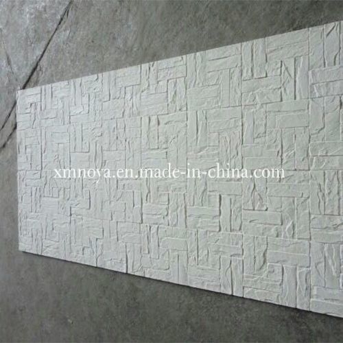 Panel de pared de piedra de fibra mineral Aston amarillo / dorado a prueba de fuego para edificios decorativos