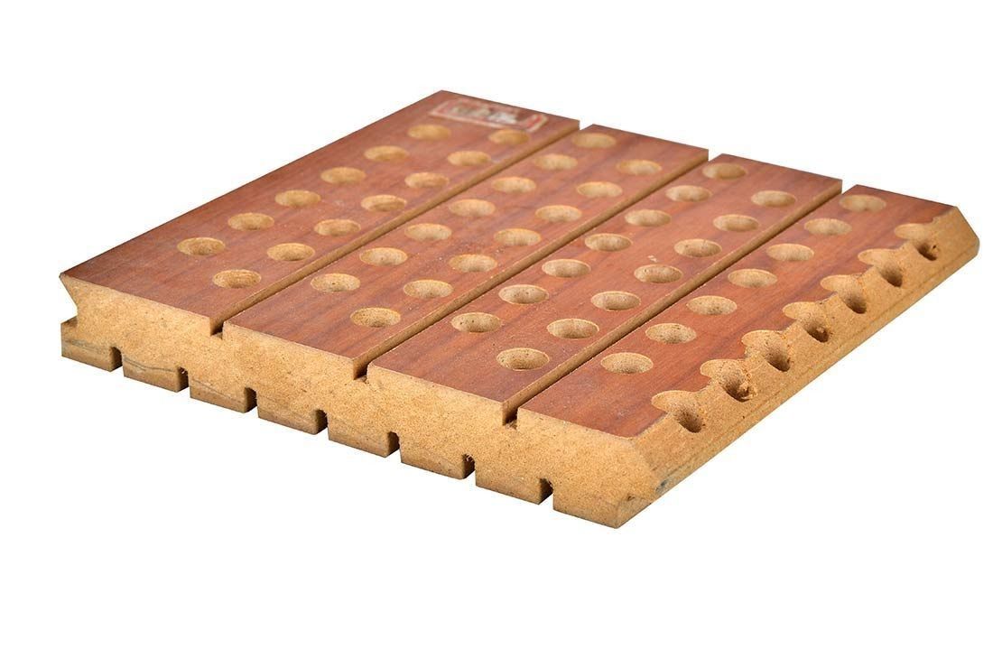Tabla de madera acústica microperforada para paredes decorativas con borde cuadrado DSC 9994